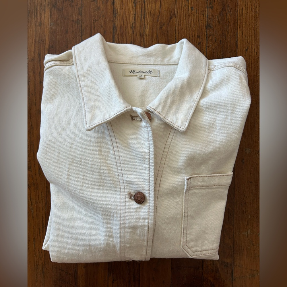Madewell Cream Denim Chore Jacket